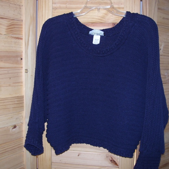 VTG David Brett NAVY Knit Crop Top Sweater Size M - Picture 8 of 8